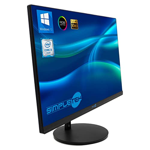 Simpletek All in One AiO 24 Zoll FHD Core i5 bis 3,1 GHz Windows 10 8 GB RAM 240 GB SSD | Basis Wireless LED RGB Kit Maus Tastatur Webcam PopUp Lautsprecher integriert PC Computer Haus Arbeit Bild 2