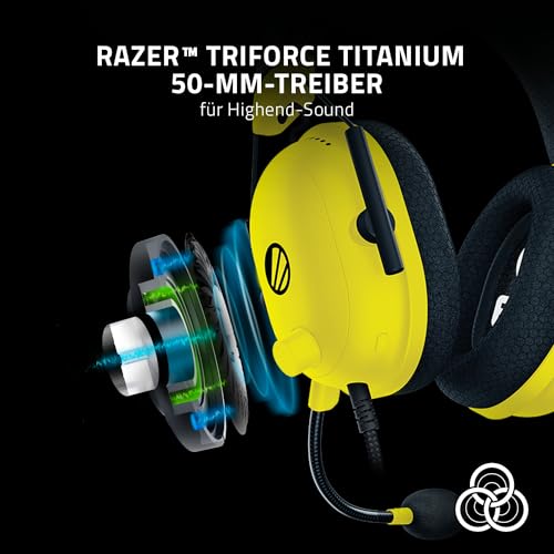 Razer Blackshark V2 - Premium E-Sport-Headset mit USB-Soundkarte (TriForce 50-mm-Treiber, HyperClear Cardiod-Mikrofon, erweiterte passive Geräuschunterdrückung, THX Spatial Audio) ESL Ed. Bild 2