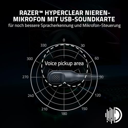 Razer Blackshark V2 - Premium E-Sport-Headset mit USB-Soundkarte (TriForce 50-mm-Treiber, HyperClear Cardiod-Mikrofon, erweiterte passive Geräuschunterdrückung, THX Spatial Audio) ESL Ed. Bild 3