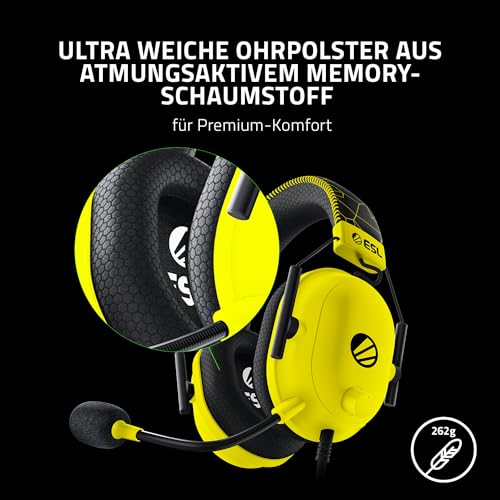 Razer Blackshark V2 - Premium E-Sport-Headset mit USB-Soundkarte (TriForce 50-mm-Treiber, HyperClear Cardiod-Mikrofon, erweiterte passive Geräuschunterdrückung, THX Spatial Audio) ESL Ed. Bild 5