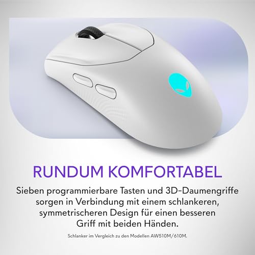 Alienware Tri-Mode kabellose Gaming Mouse AW720M - Lunar Light Bild 5