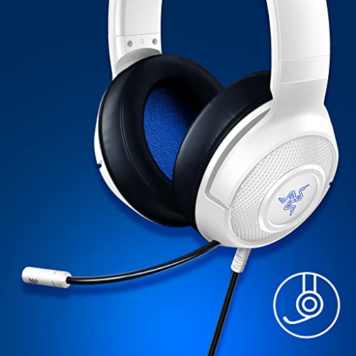 Razer Kraken X Ultraleichtes Gaming-Headset: 7.1 Surround-Sound, Leichter Aluminiumrahmen, biegbares Nierenmikrofon, für PC, PS4, PS5, Switch, Xbox One, Xbox Series X & S, Mobile – Weiß Bild 4
