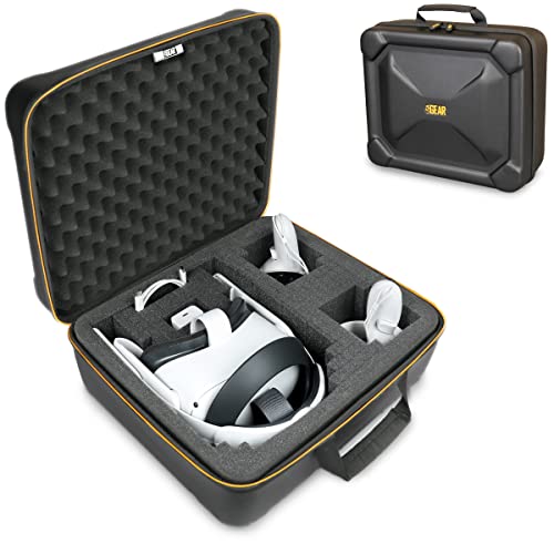 USA Gear VR-Headset-Hülle – Virtual-Reality-Hartschalenhülle, VR-Reisetasche mit Anpassbarer Schaumstoff-Innenseite – Kompatibel mit VR-Gaming-Headset, Controllern und Mehr Bild 1