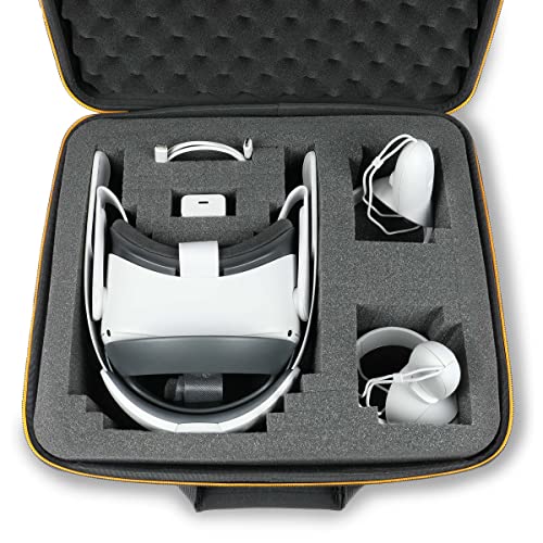 USA Gear VR-Headset-Hülle – Virtual-Reality-Hartschalenhülle, VR-Reisetasche mit Anpassbarer Schaumstoff-Innenseite – Kompatibel mit VR-Gaming-Headset, Controllern und Mehr Bild 2