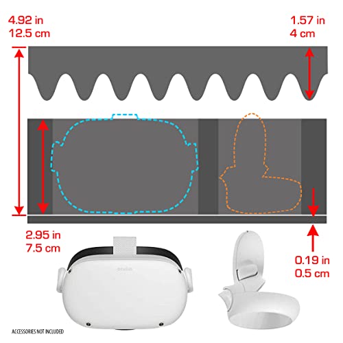 USA Gear VR-Headset-Hülle – Virtual-Reality-Hartschalenhülle, VR-Reisetasche mit Anpassbarer Schaumstoff-Innenseite – Kompatibel mit VR-Gaming-Headset, Controllern und Mehr Bild 5