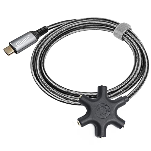 USB C Kopfhörer-Splitter USB C auf 3.5mm Audioadapter USB Typ C auf 3.5mm 5-Wege TRS Buchse Kompatibel mit Pixel 4 3 XL, Samsung Galaxy S22 S21 (1.5M) Bild 2