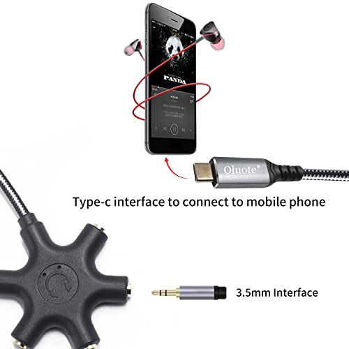 USB C Kopfhörer-Splitter USB C auf 3.5mm Audioadapter USB Typ C auf 3.5mm 5-Wege TRS Buchse Kompatibel mit Pixel 4 3 XL, Samsung Galaxy S22 S21 (1.5M) Bild 6