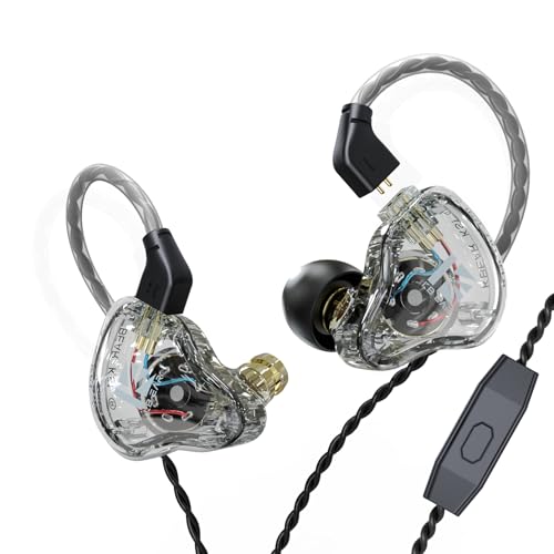 Yinyoo KBEAR KS1 Gaming Verdrahtete Ohrhörer Ausgezeichneter Bassklang mit Macht in Ohrmonitor, hochauflösender In-Ear-Kopfhörer-IEM-kompatibel mit Android-Telefon-PC, PS4, PS5, Xbox(mit MIC, Clear) Bild 1
