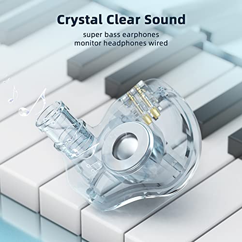 Yinyoo KBEAR KS1 Gaming Verdrahtete Ohrhörer Ausgezeichneter Bassklang mit Macht in Ohrmonitor, hochauflösender In-Ear-Kopfhörer-IEM-kompatibel mit Android-Telefon-PC, PS4, PS5, Xbox(mit MIC, Clear) Bild 4