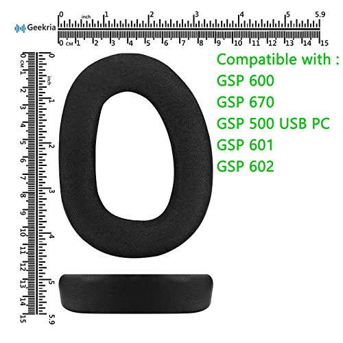 Geekria Ersatz-Ohrpolster für Sennheiser GSP 600, GSP 670, GSP 500, professionelle Gaming-Kopfhörer, Headset-Ohrpolster, Reparaturteile (schwarz) Bild 6
