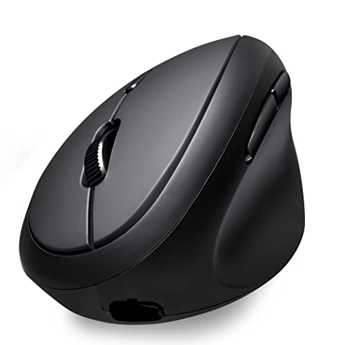 Perixx PERIMICE-819B Tragbare vertikale Bluetooth-Maus – Rechargeable - kabellose 3-in-1-Multi-Device-Spezifikation – Leiser klick – Kompakte Größe – schwarz – für Rechtshänder Bild 1