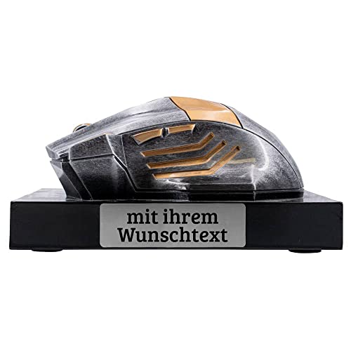 Deitert Esports Pokal mit Gravur, Maus Gaming Controller mit Wunschtext, Gamer Deko, Trophäe mit Gaming-Emblem nach freier Wahl - individuelle und personalisierte Geschenkidee Bild 2