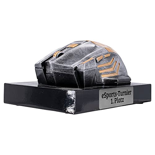 Deitert Esports Pokal mit Gravur, Maus Gaming Controller mit Wunschtext, Gamer Deko, Trophäe mit Gaming-Emblem nach freier Wahl - individuelle und personalisierte Geschenkidee Bild 4