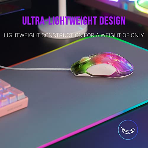 Mars Gaming Gaming MMGLOW, Chroma-Glow RGB Gaming-Maus, Spiegelnde Oberfläche, Ultraleicht, 12800 DPI, Weiß Bild 2