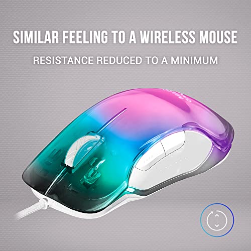 Mars Gaming Gaming MMGLOW, Chroma-Glow RGB Gaming-Maus, Spiegelnde Oberfläche, Ultraleicht, 12800 DPI, Weiß Bild 6