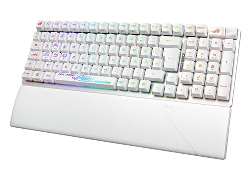 ASUS ROG Strix Scope II 96 RX Wireless White kabellose optische Gaming-Tastatur (Bluetooth, 2,4 GHz, kabelgebunden USB, Streaming-Hotkeys, ROG RX Optical Switches, ROG-Tastaturstabilisatoren, weiß) Bild 2