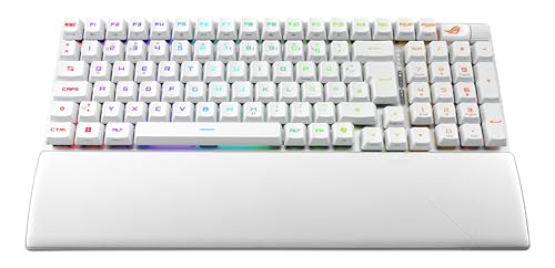 ASUS ROG Strix Scope II 96 RX Wireless White kabellose optische Gaming-Tastatur (Bluetooth, 2,4 GHz, kabelgebunden USB, Streaming-Hotkeys, ROG RX Optical Switches, ROG-Tastaturstabilisatoren, weiß) Bild 3