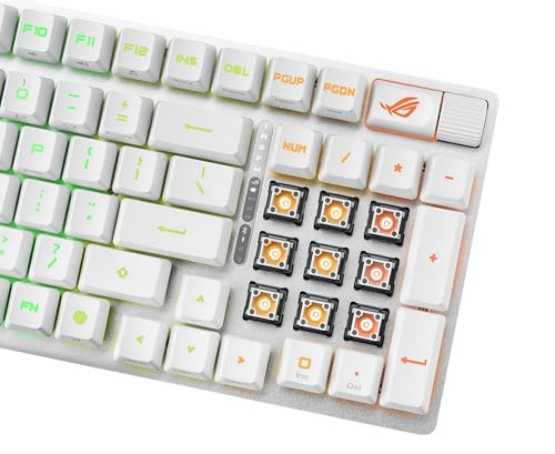 ASUS ROG Strix Scope II 96 RX Wireless White kabellose optische Gaming-Tastatur (Bluetooth, 2,4 GHz, kabelgebunden USB, Streaming-Hotkeys, ROG RX Optical Switches, ROG-Tastaturstabilisatoren, weiß) Bild 5
