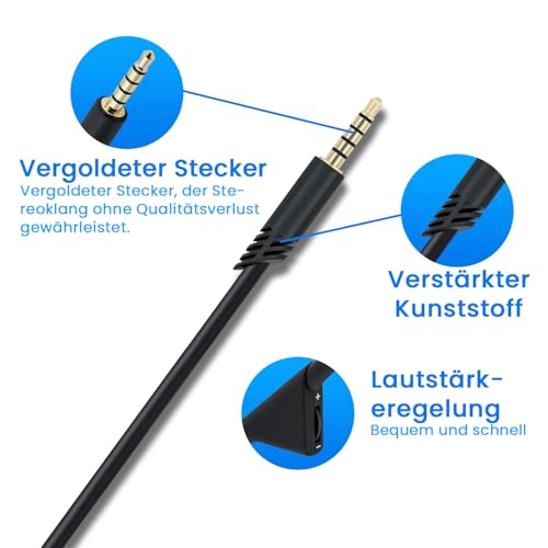 A10 A40 Ersatzkabel 2m, Ersatz-Audio-Aux-Kabel mit Lautstärkeregler für Astro A10/A30/A40 Headset PS5/PS4/Xbox One/Serie S/X/PC/Smartphone über eine 3,5-mm-Buchse Bild 6