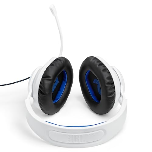 JBL Quantum 100P Over-Ear-Gaming-Headset – Wired 3,5 mm Klinke – Mit abnehmbarem Boom-Mikrofon – Kompatibel mit vielen Plattformen – Weiß-Blau Bild 3