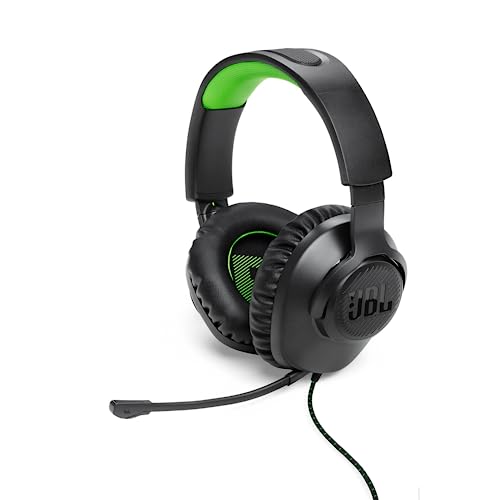 JBL Quantum 100X Over-Ear-Gaming-Headset – Wired 3,5 mm Klinke – Mit abnehmbarem Boom-Mikrofon – Kompatibel mit vielen Plattformen – Schwarz-Grün Bild 1