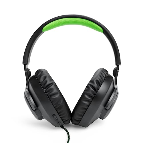 JBL Quantum 100X Over-Ear-Gaming-Headset – Wired 3,5 mm Klinke – Mit abnehmbarem Boom-Mikrofon – Kompatibel mit vielen Plattformen – Schwarz-Grün Bild 2