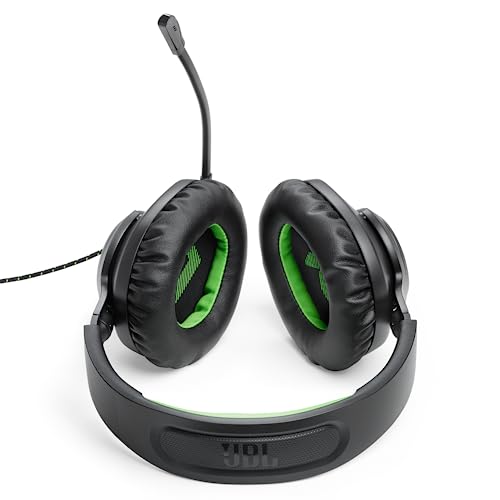 JBL Quantum 100X Over-Ear-Gaming-Headset – Wired 3,5 mm Klinke – Mit abnehmbarem Boom-Mikrofon – Kompatibel mit vielen Plattformen – Schwarz-Grün Bild 3