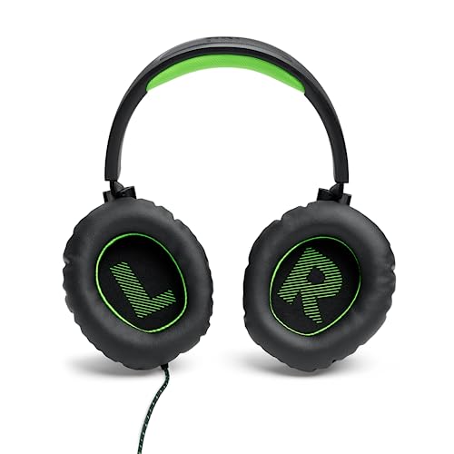JBL Quantum 100X Over-Ear-Gaming-Headset – Wired 3,5 mm Klinke – Mit abnehmbarem Boom-Mikrofon – Kompatibel mit vielen Plattformen – Schwarz-Grün Bild 4