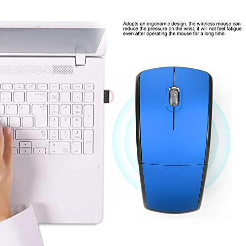 Jectse Faltbare Maus, Kabellose 2,4-G-Arc-Maus mit USB-Empfänger, 1600 DPI, Einstellbare, Ultradünne, Tragbare, Ergonomische Computermaus für das Heimbüro(Blau) Bild 2