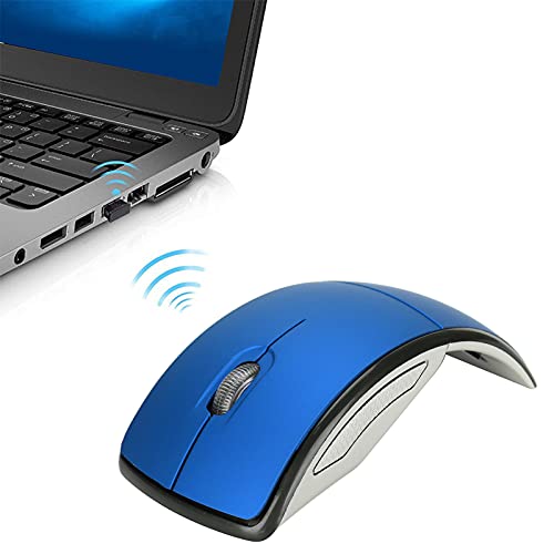 Jectse Faltbare Maus, Kabellose 2,4-G-Arc-Maus mit USB-Empfänger, 1600 DPI, Einstellbare, Ultradünne, Tragbare, Ergonomische Computermaus für das Heimbüro(Blau) Bild 3