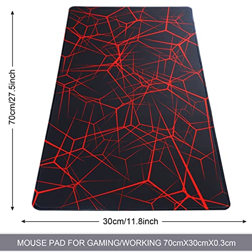 Gaming-Mausmatte, Large Mouse Pad Größe 70x30CM Dicke3MM, Premium-strukturiertes rutschfestes und wasserdichtes Computer-Mousepad mit genähten Kanten für Gaming/Office/Home-70x30 Rednet Bild 2