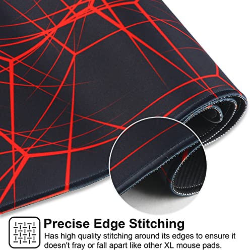 Gaming-Mausmatte, Large Mouse Pad Größe 70x30CM Dicke3MM, Premium-strukturiertes rutschfestes und wasserdichtes Computer-Mousepad mit genähten Kanten für Gaming/Office/Home-70x30 Rednet Bild 5