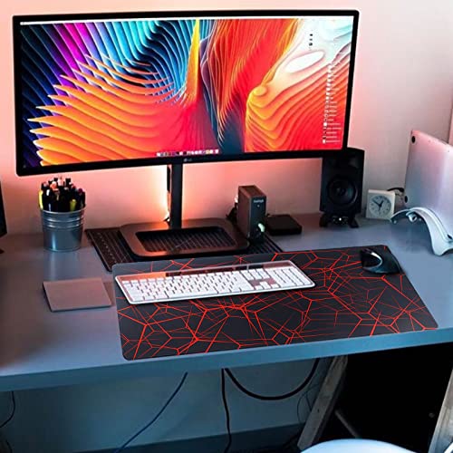 Gaming-Mausmatte, Large Mouse Pad Größe 70x30CM Dicke3MM, Premium-strukturiertes rutschfestes und wasserdichtes Computer-Mousepad mit genähten Kanten für Gaming/Office/Home-70x30 Rednet Bild 6