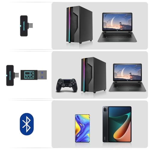Kabellose SW4-Kopfhörer für PC/Computer/Laptop/Handy, Dongle & Bluetooth, niedrige Latenz von 40 ms, 4 Mikrofone in Kopfhörern für PC, Gaming, Arbeitskopfhörer Bild 3