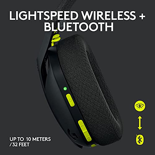 Logitech G435 Lightspeed Kabelloses Bluetooth-Gaming-Headset, Leichte Over-Ear-Kopfhörer - Schwarz & Sabrent USB HUB - 4-Port -USB 3.0 Hub mit einzelnen Power Schalter und LEDs (HB-UM43) Bild 3