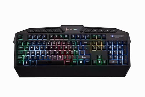 SureFire Kingpin Gaming Tastatur Nordic, Gaming Multimedia Keyboard mit LED-Hintergrundbeleuchtung, RGB-Tastatur mit USB-Kabel, 25 Anti-Ghosting-Tasten, skandinavisches Layout QWERTY Bild 1