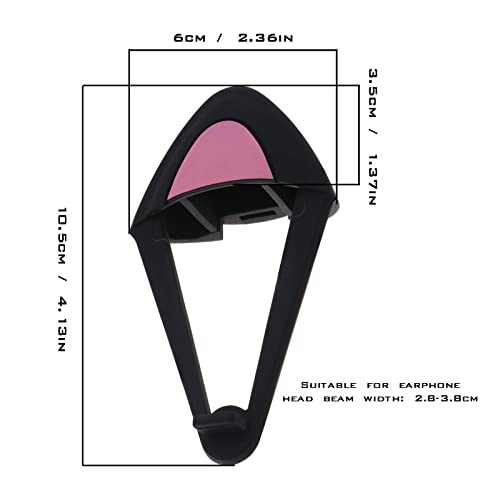 Create idea 1 Paar Cat Ears Over-Ear-Kopfhörer aus Silikon, niedliche Dekoration, verstellbare Riemen, Befestigungszubehör für Video Live Gaming Kopfhörer Schwarz Bild 4