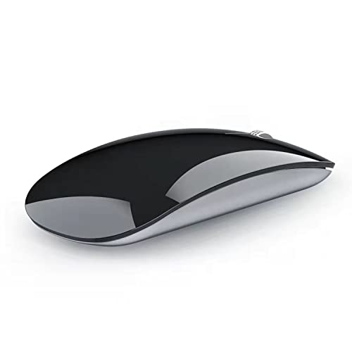 Uiosmuph U30 Bluetooth Maus Kabellose, Wiederaufladbare Leise (BT5.1+ BT5.1+ USB) Funkmaus Laptop Wireless Mouse Empfänger Typ C Kompatibilität mit Windows/Linux/Mac/PC (schwarz) Bild 1