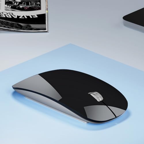 Uiosmuph U30 Bluetooth Maus Kabellose, Wiederaufladbare Leise (BT5.1+ BT5.1+ USB) Funkmaus Laptop Wireless Mouse Empfänger Typ C Kompatibilität mit Windows/Linux/Mac/PC (schwarz) Bild 7