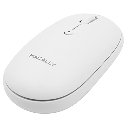 Macally BTTOPBAT-W, leise optische Bluetooth BT-Maus mit 3 Tasten und Scrollrad, weiß Bild 4