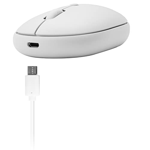 Macally BTTOPBAT-W, leise optische Bluetooth BT-Maus mit 3 Tasten und Scrollrad, weiß Bild 5