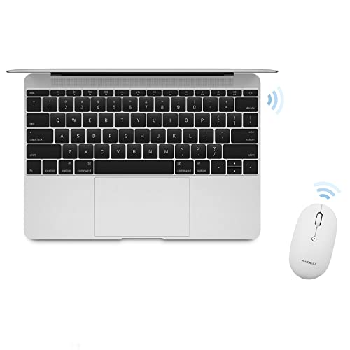 Macally BTTOPBAT-W, leise optische Bluetooth BT-Maus mit 3 Tasten und Scrollrad, weiß Bild 6