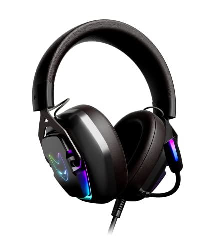 Oversteel - Phosphorus Gaming Headset 7.1, USB-Kabel, omnidirektionales Mikrofon, Geräuschunterdrückung, 3,5-mm-Buchse und RGB-Licht, PC/PS5/PS4/Xbox/Switch-kompatibel, schwarz Bild 2