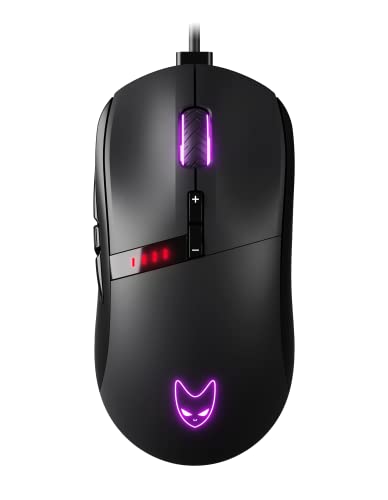 Oversteel - Invar USB Gaming Maus, 12400 DPI einstellbar, 9 programmierbare Tasten, 10 RGB Beleuchtungsmodi, ultraleicht, ergonomischer optischer Sensor, PC/Mac, Schwarz Bild 1