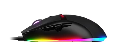 Oversteel - Invar USB Gaming Maus, 12400 DPI einstellbar, 9 programmierbare Tasten, 10 RGB Beleuchtungsmodi, ultraleicht, ergonomischer optischer Sensor, PC/Mac, Schwarz Bild 3
