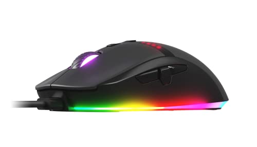 Oversteel - Invar USB Gaming Maus, 12400 DPI einstellbar, 9 programmierbare Tasten, 10 RGB Beleuchtungsmodi, ultraleicht, ergonomischer optischer Sensor, PC/Mac, Schwarz Bild 4