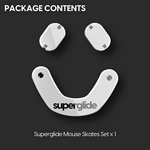 Superglide – schnellste und glatteste Mausfüße/Schlittschuhe aus ultrastarkem, makellosem Glas, superschnelle, Glatte und langlebige Sohle für SteelSeries Prime Mini Wired/Wireless [Weiß] Bild 5