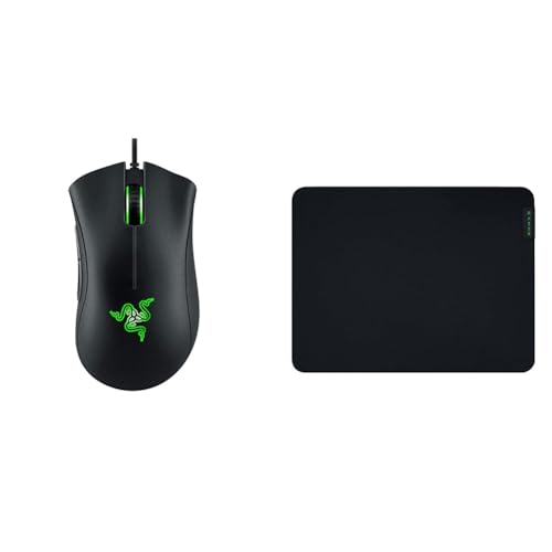 Razer DeathAdder Essential (2021) - Essentielle Gaming-Maus, Schwarz & Gigantus V2 Medium - Weiches Gaming-Mauspad für schnelle Spielstile und optimale Kontrolle, 360 x 275 x 3mm - Schwarz Bild 1