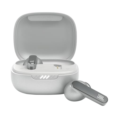 JBL Live Pro 2 - True Wireless Noise Cancelling Earbuds, bis zu 40 Stunden Wiedergabe mit kabellosem Laden, 6 Mikrofone für perfekte Anrufe, Touch- und Sprachsteuerung, IPX5 wasserdicht (Silber) Bild 1