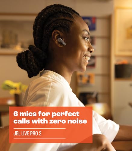 JBL Live Pro 2 - True Wireless Noise Cancelling Earbuds, bis zu 40 Stunden Wiedergabe mit kabellosem Laden, 6 Mikrofone für perfekte Anrufe, Touch- und Sprachsteuerung, IPX5 wasserdicht (Silber) Bild 6